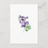 Violets Watercolor Minimalist Elegant Wedding Begleitkarte (Rückseite)