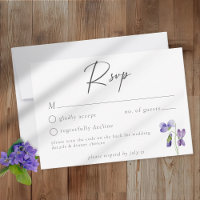Violets Watercolor Minimalist Elegante Hochzeit QR