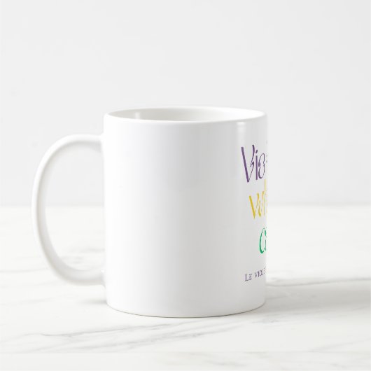 Violets Whisper Calm - Bilingual Art Print Kaffeetasse (Links)