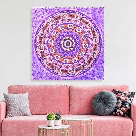 Violetscheibe Mandala Leinwanddruck (Insitu (Wohnzimmer))