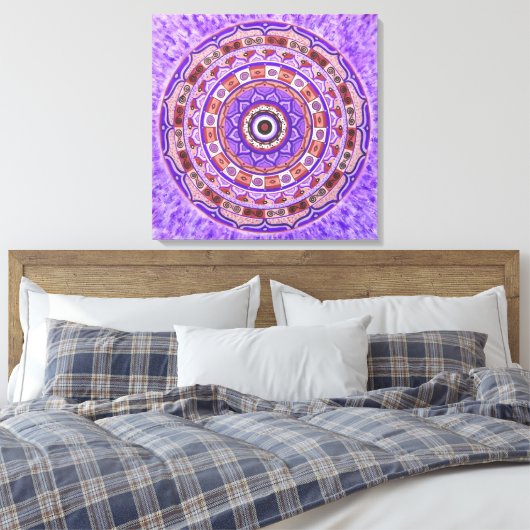 Violetscheibe Mandala Leinwanddruck (Insitu (Schlafzimmer))