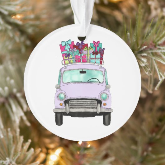Violetskarren mit Weihnachtsgeschenken Ornament (Baum)