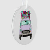 Violetskarren mit Weihnachtsgeschenken Ornament (Vorderseite)