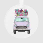 Violetskarren mit Weihnachtsgeschenken Ornament (Rückseite)