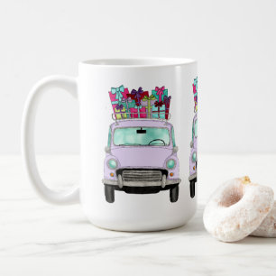 Violetskarren mit Weihnachtsgeschenken Tasse des K