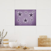 Violetstars im Night Sky Poster (Küche)