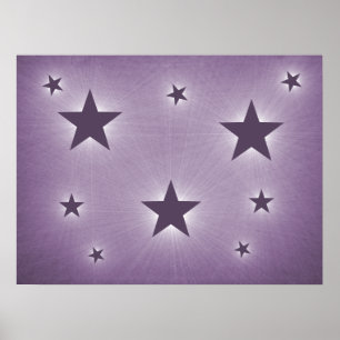 Violetstars im Night Sky Poster