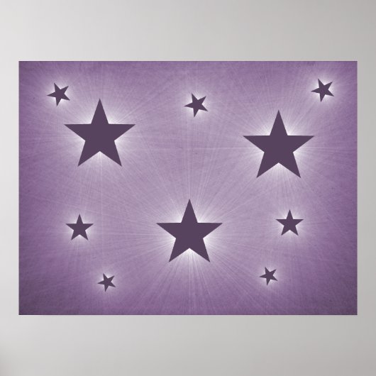 Violetstars im Night Sky Poster (Vorne)