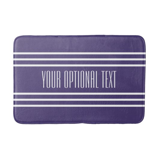 Violetstreifen Benutzerdefinierte Textbadematten Badematte (Vorderseite)
