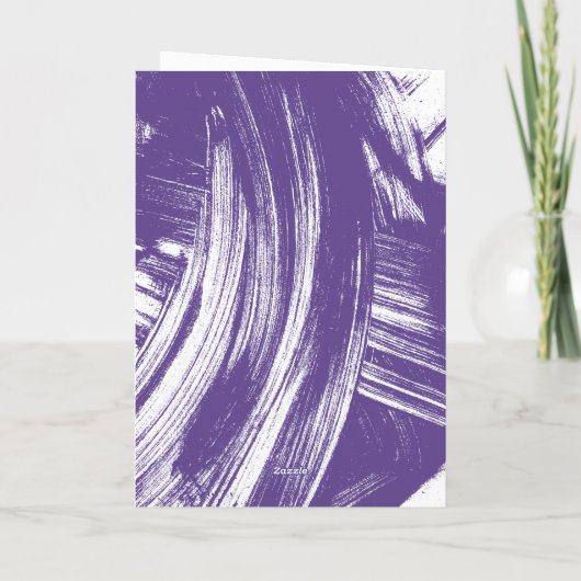 Violett | Abstrakter Pinselstriche Foto Abschluss Dankeskarte (Rückseite)