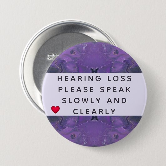 Violett Abstraktes Herzklopfen Verlust 3 Zoll Button (Vorne & Hinten)