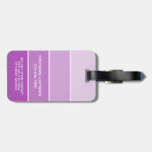 Violett Anstrich Streifen mit Individuelle Name Gepäckanhänger (Rückseite horizontal)
