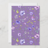 Violett-Aquarell-Doppelmonogramm Einladung (Rückseite)