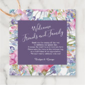 Violett Aquarell Wildblume Grünpflanzen Geschenkanhänger (Vorderseite)