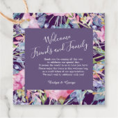 Violett Aquarell Wildblume Grünpflanzen Geschenkanhänger (Vorderseite)