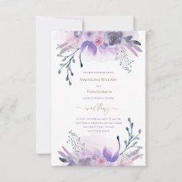 Violett-Aquarellblumen | hochzeit Einladung