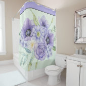Violett Aquarellblüte Duschvorhang (Beispiel)