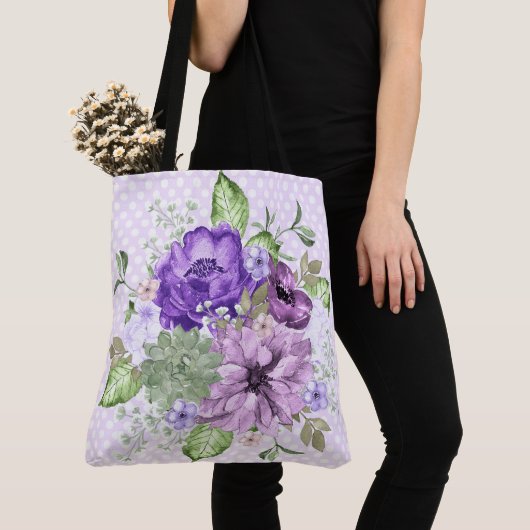 Violett Aquarellfarben Bläserntasche Tasche (Von Nahem)