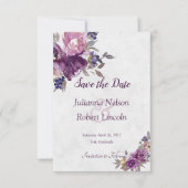 Violett Aquarellfarben - Save the Date Einladung (Vorderseite)
