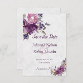 Violett Aquarellfarben - Save the Date Einladung (Vorne/Hinten)