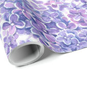 Violett Aquarelllila-Blume Geschenkpapier (Rolleneckpunkt)