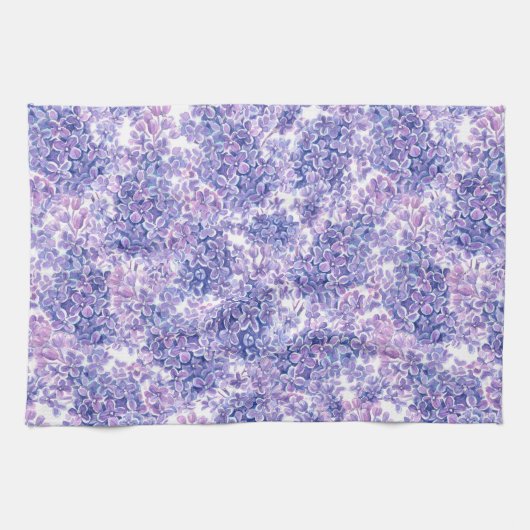 Violett Aquarelllila-Blume Handtuch (Horizontal)