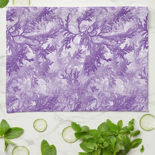 Violett-Blätter Geschirrtuch (Gefaltet)