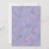 Violett-blaue Aquarellfarben-Rose & Tulpen mit Gol Einladung (Rückseite)