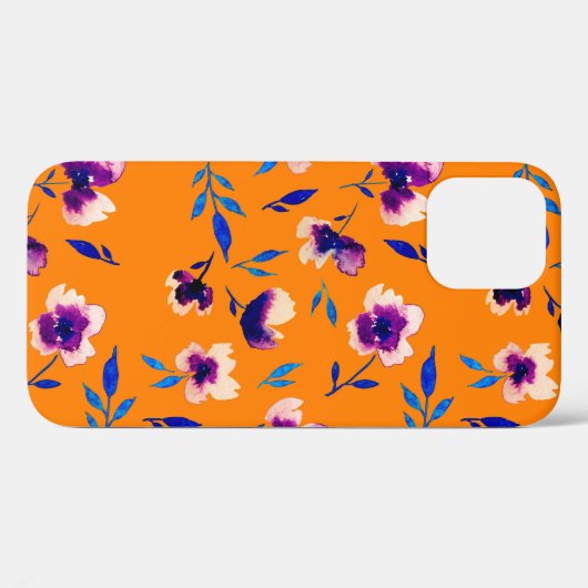Violett-Blume aus Mohnblütenpoppe und Wasserfarben Case-Mate iPhone Hülle (Rückseite (Horizontal))