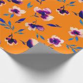 Violett-Blume aus Mohnblütenpoppe und Wasserfarben Geschenkpapier (Ecke)