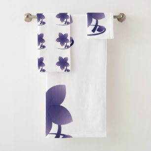 Violett-Blume Badhandtuch Set