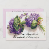 Violett-Blume-Brautparty Einladung (Vorne/Hinten)