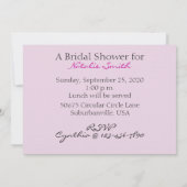 Violett-Blume-Brautparty Einladung (Rückseite)