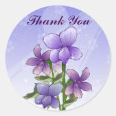 Violett-Blume danke Ihnen Aufkleber (Vorderseite)