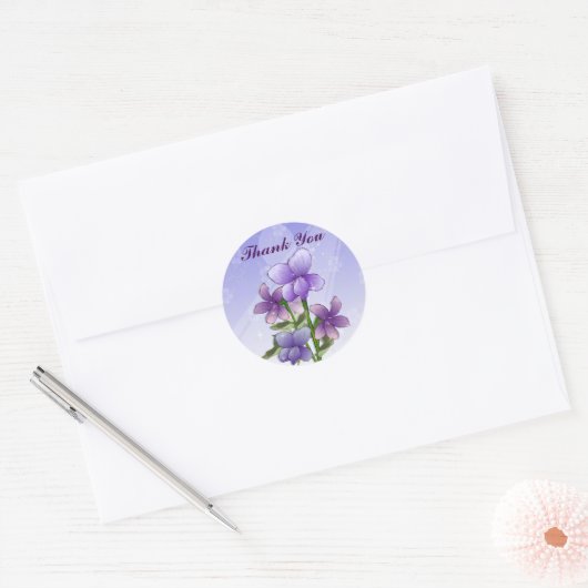 Violett-Blume danke Ihnen Aufkleber (Umschlag)