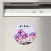 Violett Blume groß, 1,5 mm, rund Magnet (In Situ (Geschirrspüler))