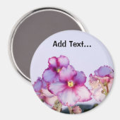 Violett Blume groß, 1,5 mm, rund Magnet (Vorderseite/Rückseite)