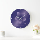 Violett-Blume Große Wanduhr (Zuhause)
