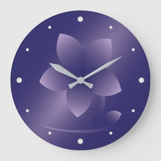 Violett-Blume Große Wanduhr (Vorderseite)