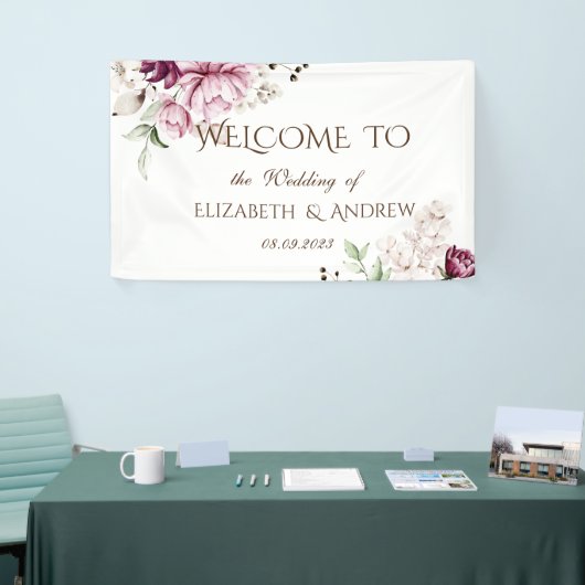 Violett-Blume Hochzeit Banner (Messeveranstaltung)