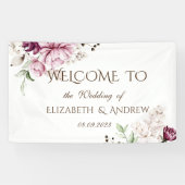 Violett-Blume Hochzeit Banner (Horizontal)