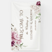 Violett-Blume Hochzeit Banner (Vertikal)