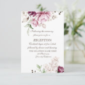 Violett-Blume Hochzeit Einladung (Stehend Vorderseite)