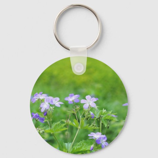 Violett-Blume im Feld Schlüsselanhänger (Vorderseite)