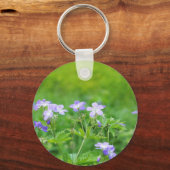 Violett-Blume im Feld Schlüsselanhänger (Vorderseite)