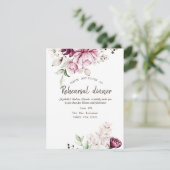 Violett Blume Probe Abendessen Einladung (Stehend Vorderseite)