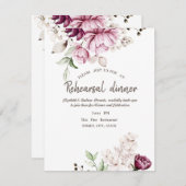 Violett Blume Probe Abendessen Einladung (Vorne/Hinten)