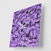 Violett-Blume Quadratische Wanduhr (Winkel)