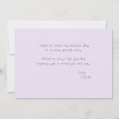 Violett-Blume werden Sie meine Trauzeugin sein Einladung (Rückseite)