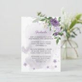 Violett-Blumen-Gründetails Begleitkarte (Stehend Vorderseite)